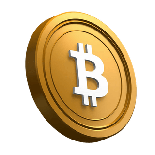 Moneda de Bitcoin (BTC) en ángulo dentro del diseño de la sección de presentación